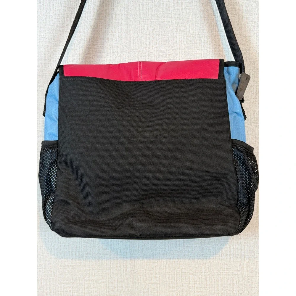 Crocs Messenger Bag Pink Blue Ripstop Nylon Disney Jibbitz Charms Crossbody Y2K